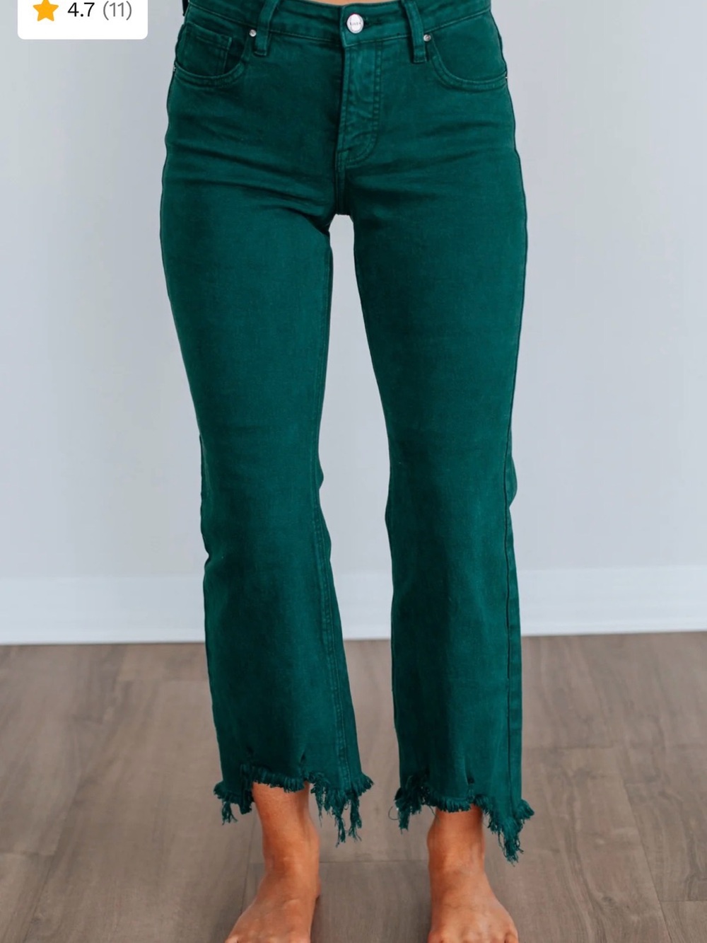 Risen High-Rise Cropped Frayed Hem Women’s Jeans